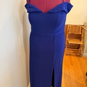 Stretch Polyester Blue Formal